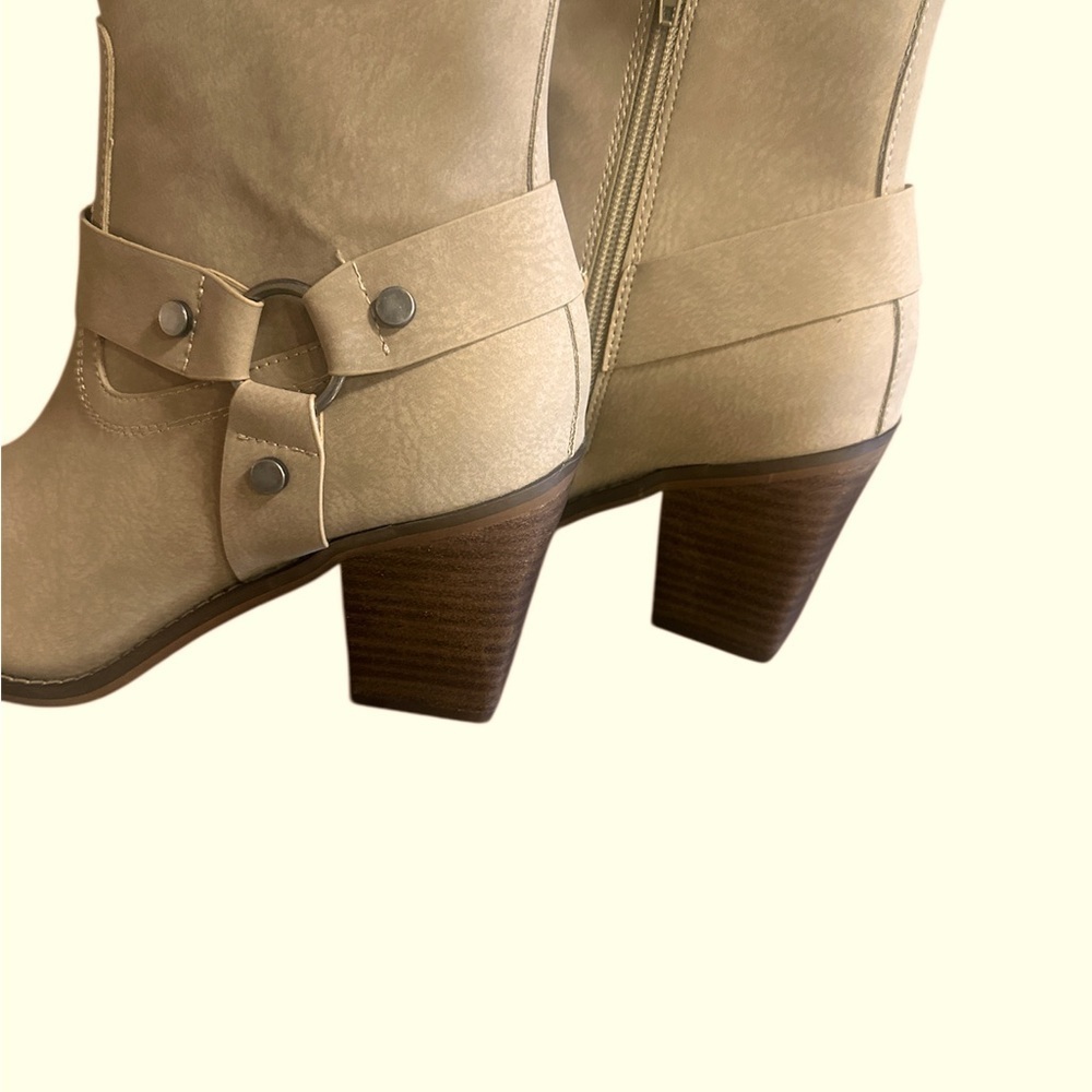Oasis Society Jackson Pointed Toe Bootie Size 9 Khaki Zipper Closure NEW - Picture 7 of 10